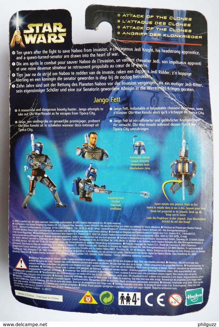 Figurine STAR WARS 2002 BLISTER ATTACK OF THE CLONE  JANGO FETT Evasion De Kamino (3)  Blister EU - Episode II