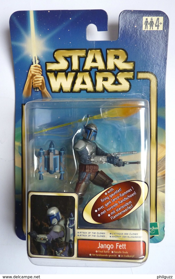 1 Figurine STAR WARS 2002 BLISTER ATTACK OF THE CLONE  JANGO FETT FINAL BATTLE  Blister EU - Episodio II