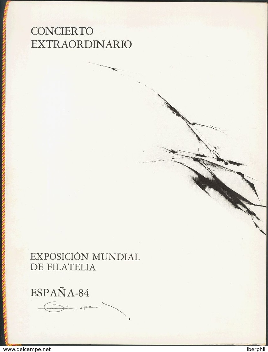 Carpeta Completa Con El Escudo Real Metálico, Conteniendo Las Pruebas De Lujo De España 84, Sobrecargadas Con Motivo Del - Otros & Sin Clasificación