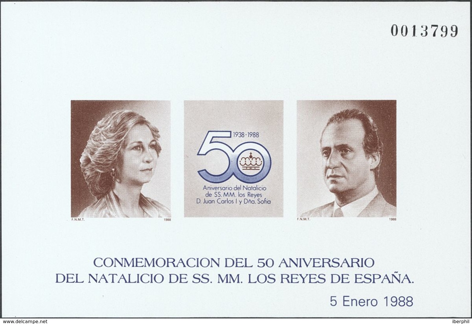 Prueba De Lujo. 50º ANIVERSARIO DEL NATALICIO DE LOS REYES. MAGNIFICA. (Edifil 2020: 120€) - Other & Unclassified