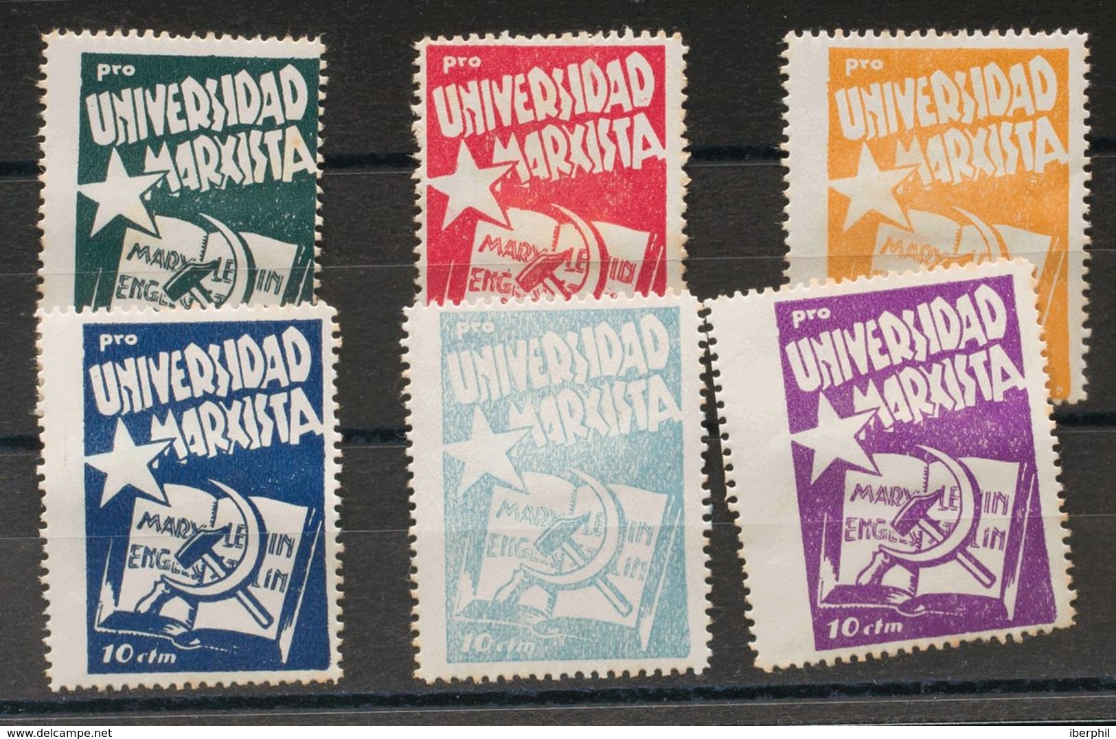 Serie Completa, Cinco Valores Y 10 Cts Azul Claro (variedad). PRO UNIVERSIDAD MARXISTA. MAGNIFICA. (Domenech 1889/93, 18 - Sonstige & Ohne Zuordnung