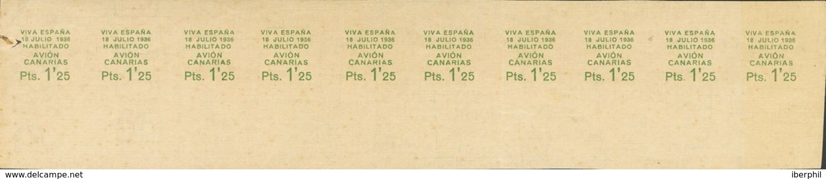 PRUEBA DE IMPRONTA DE LA SOBRECARGA DE 1'25 PTS, En Verde Correspondiente A La 1ª Tirada (leve Defectito En Margen Izqui - Other & Unclassified