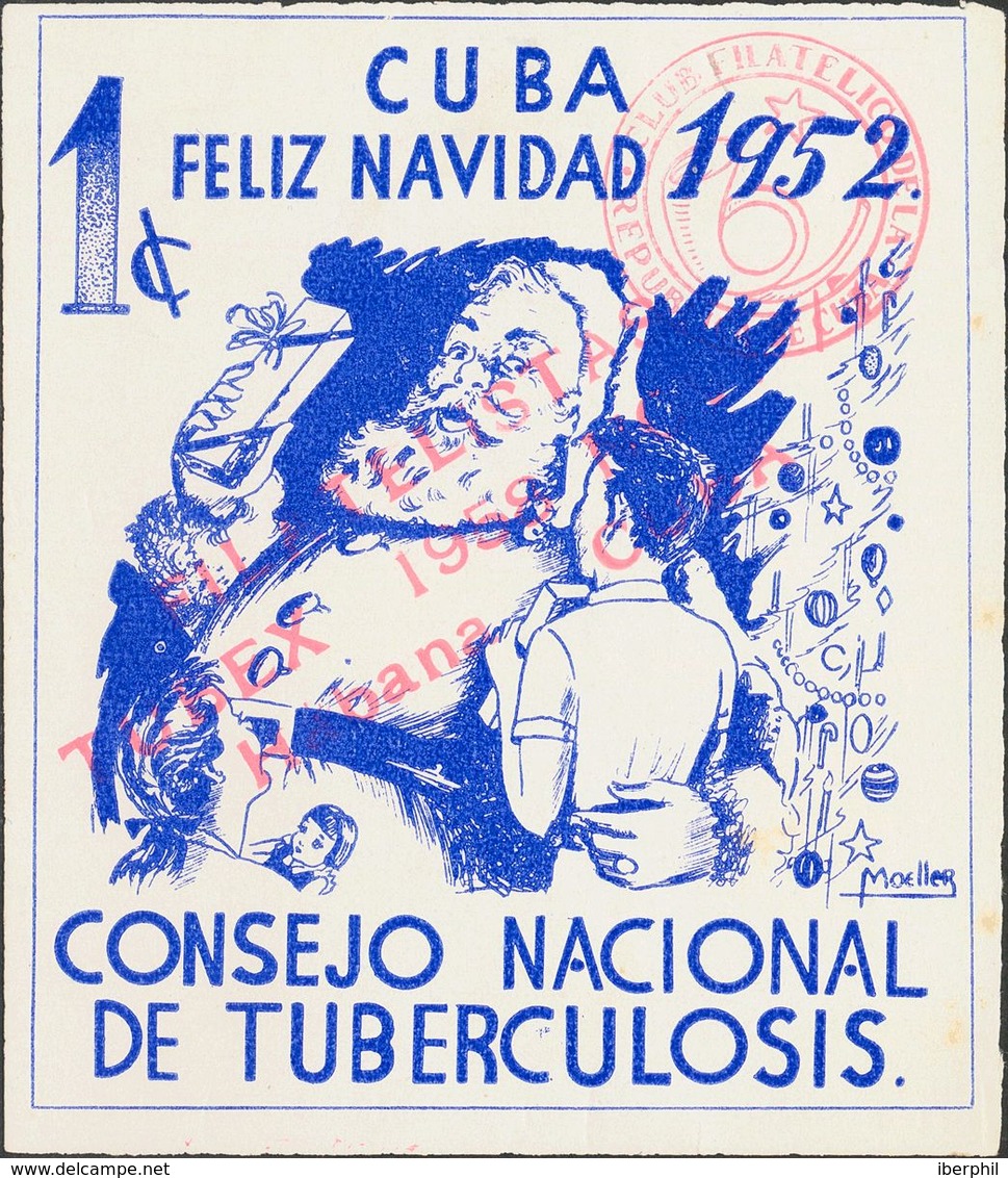 1 Ctvo Ultramar. CONSEJO NACIONAL DE TUBERCULOSIS, Con Sobrecarga TUBEX 1959. MAGNIFICO Y RARO. - Autres & Non Classés
