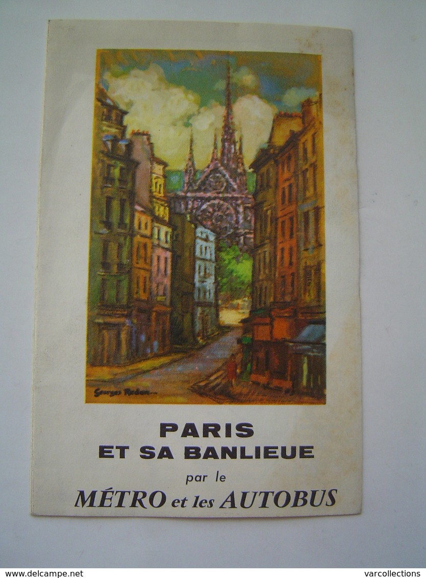 DEPLIANT TOURISME 1960 : METRO & AUTOBUS DE PARIS / Illustration GEORGES REDON - Dépliants Touristiques