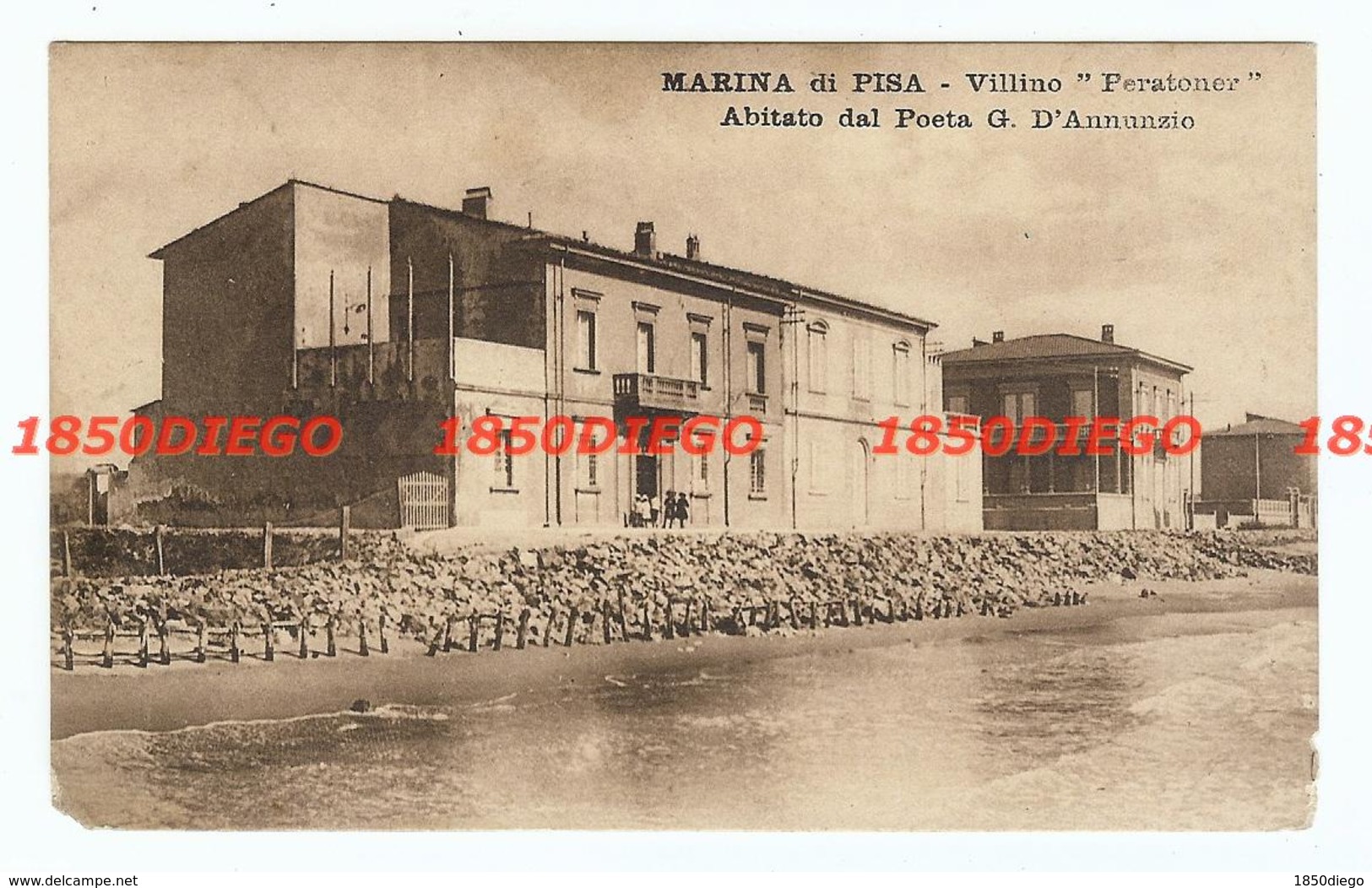 MARINA DI PISA - VILLINO " PERATONER " F/PICCOLO VIAGGIATA 1918? ANIMATA - Pisa