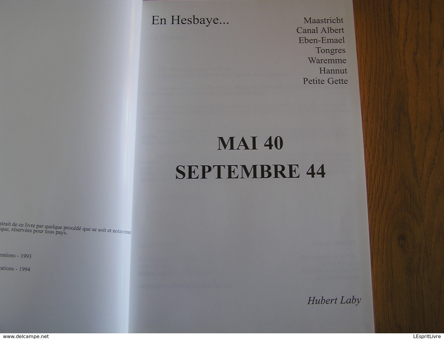 EN HESBAYE Mai 1940 Septembre 44 Laby Guerre 40 45 Waremme Hannut Eben Emael Canal Albert Tongres Gette Crash Avion - Oorlog 1939-45