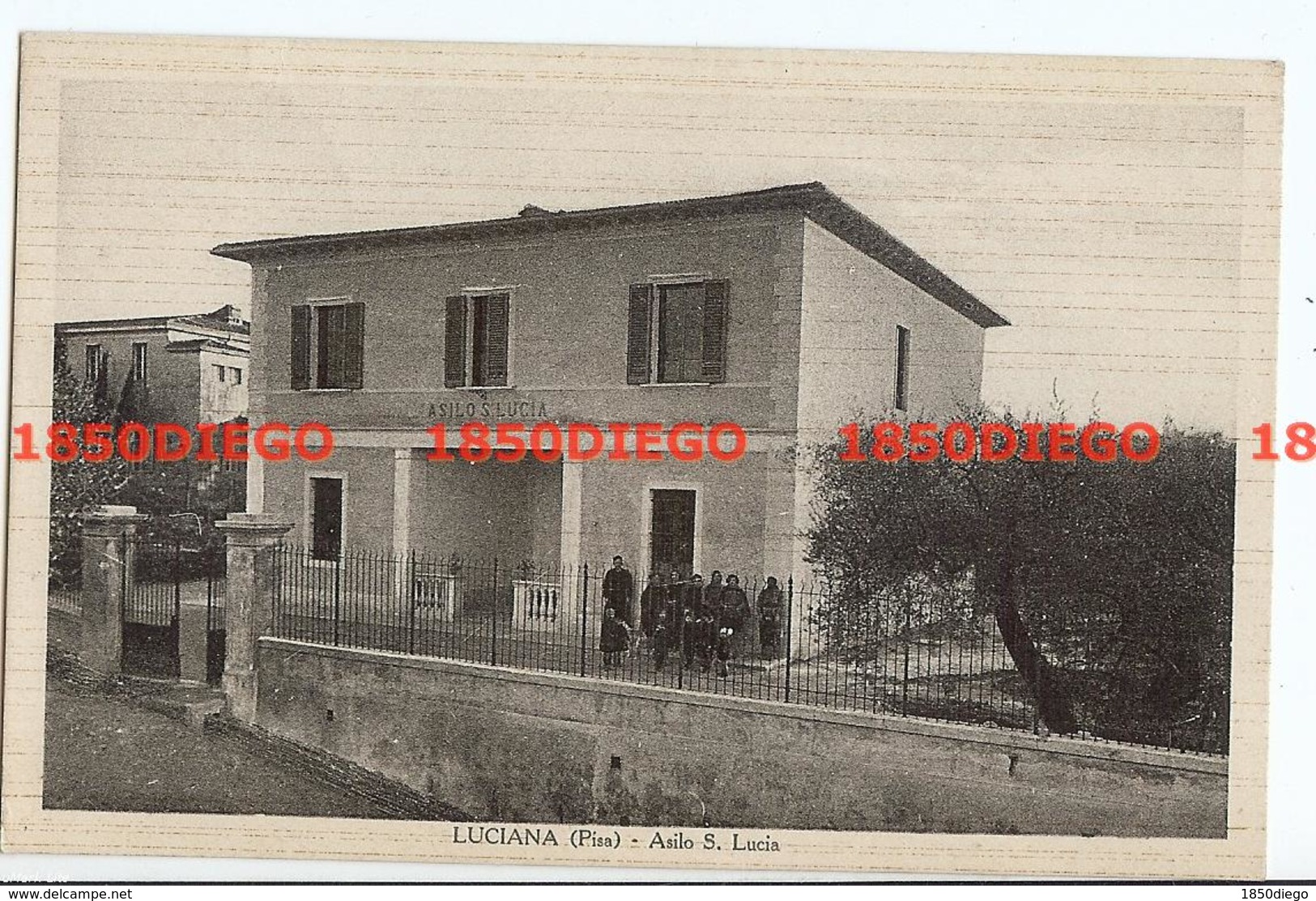 LUCIANA - ASILO S. LUCIA F/PICCOLO VIAGGIATA 1933 ANIMAZIONE - Pisa