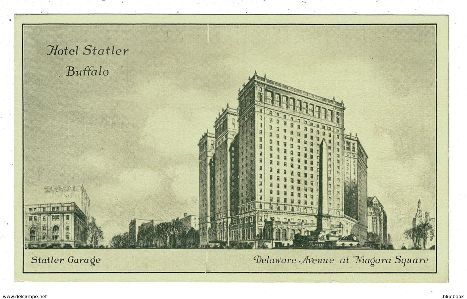 Ref 1348 - Early USA. Postcard - Hotel Statler & Statler Garage - Buffalo New York - Buffalo