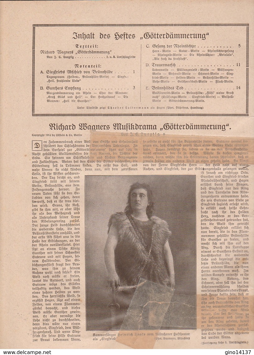 Spartito Musik Fur Alle 125 GOTTERDAMMERUNG Di R. Wagner - Verlag Ullstein & Co - Compositori Di Commedie Musicali