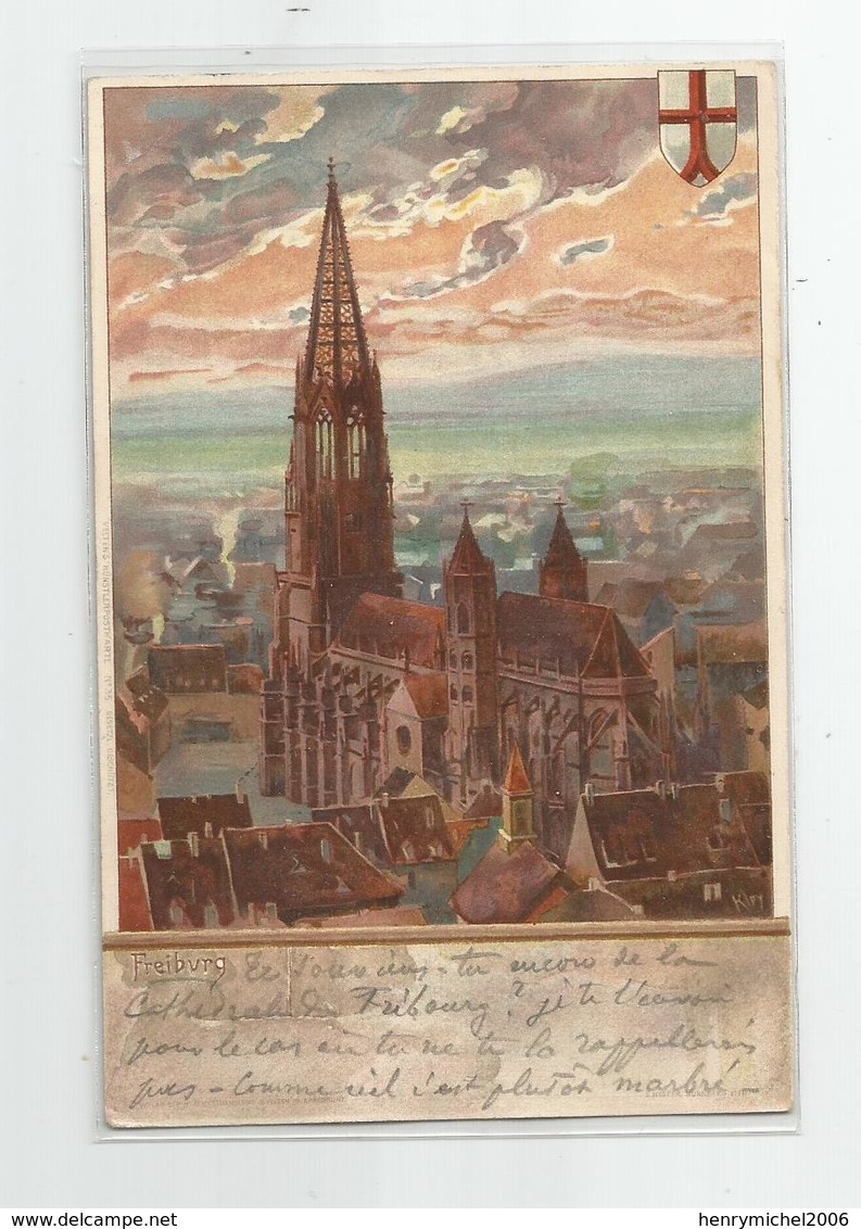 Cpa Lithographie  Freiburg Illustrateur Kipy Cachet 1898 - Other & Unclassified