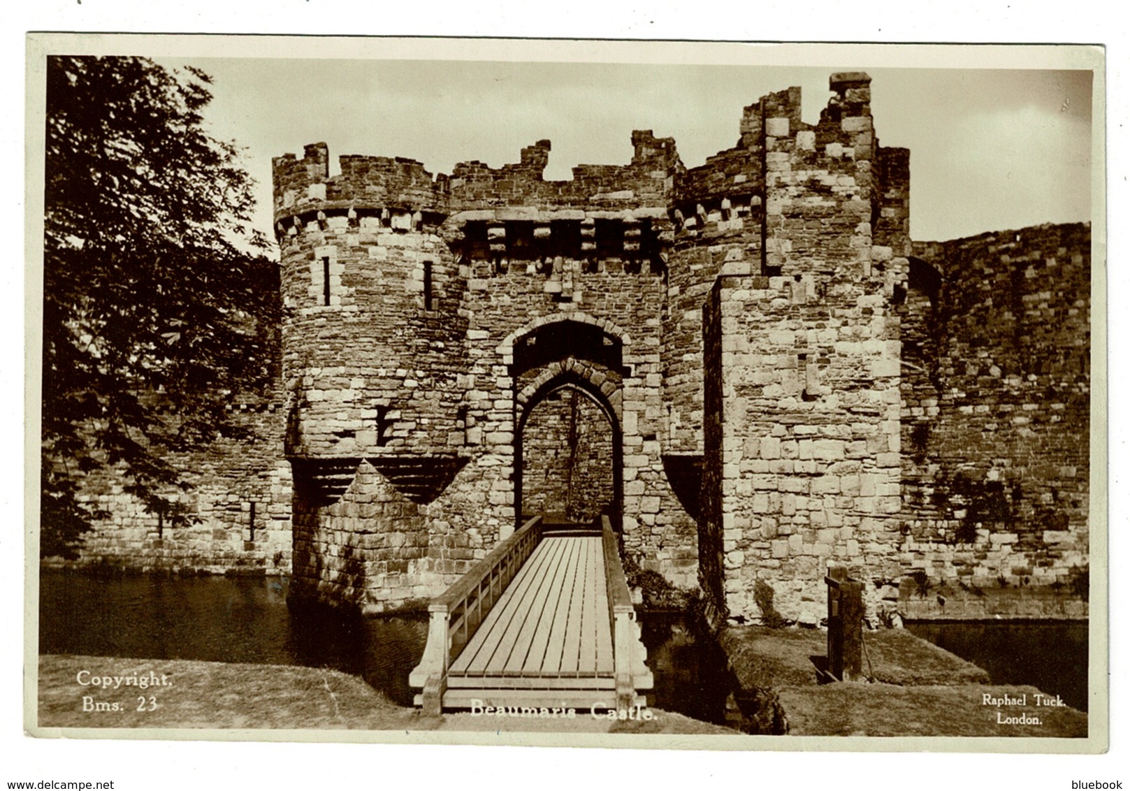 Ref 1349 - Raphael Tuck Real Photo Postcard - Beaumaris Castle - Anglesey Wales - Anglesey