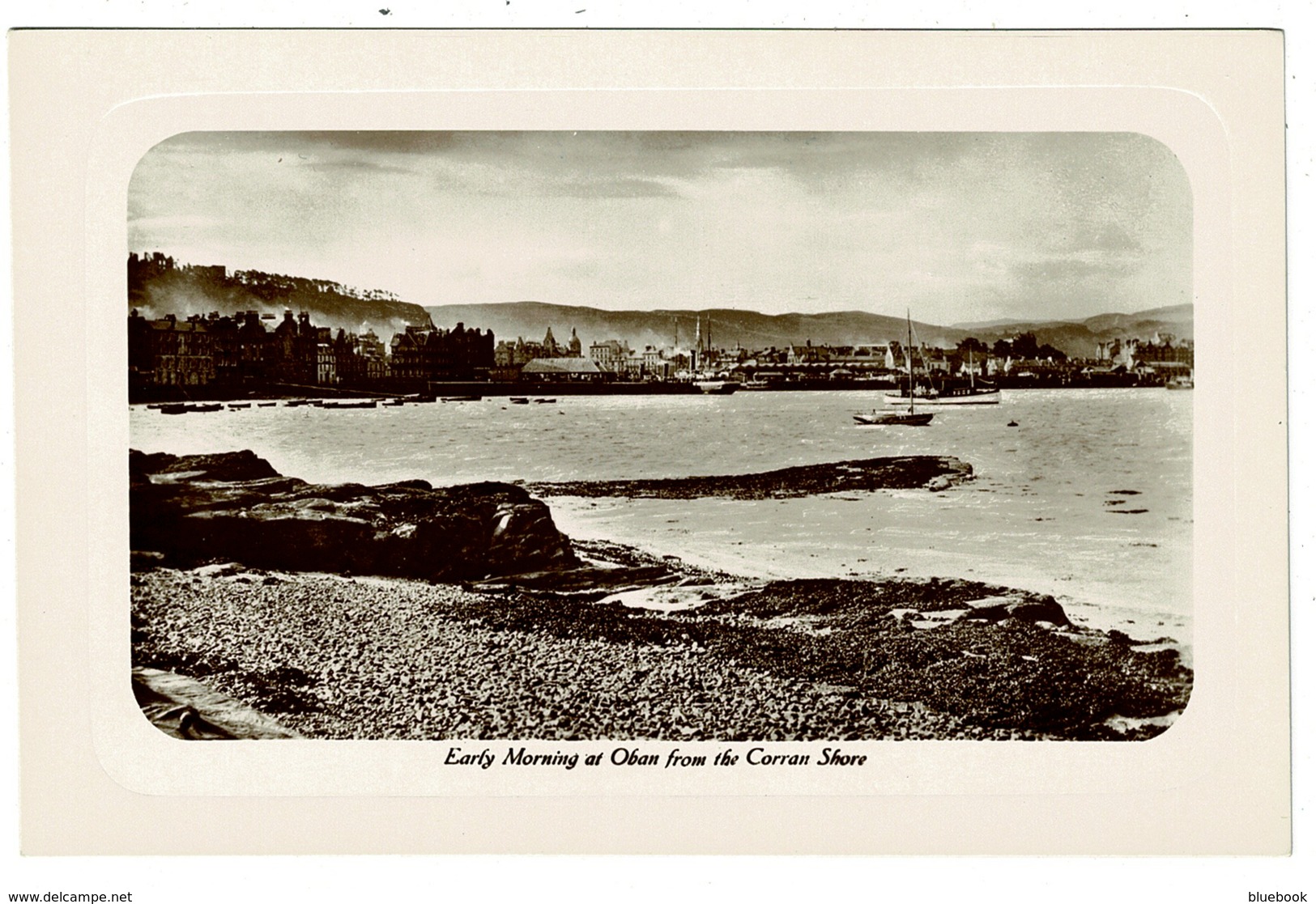 Ref 1350 - Super Evocative Real Photo Postcard - Oban From Corran Shore - Argyll & Bute - Argyllshire