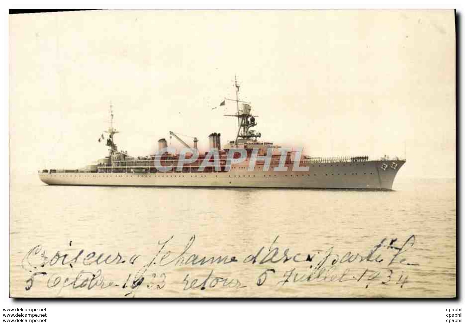 CPA Bateau Croiseur Jeanne D&#39Arc - Warships
