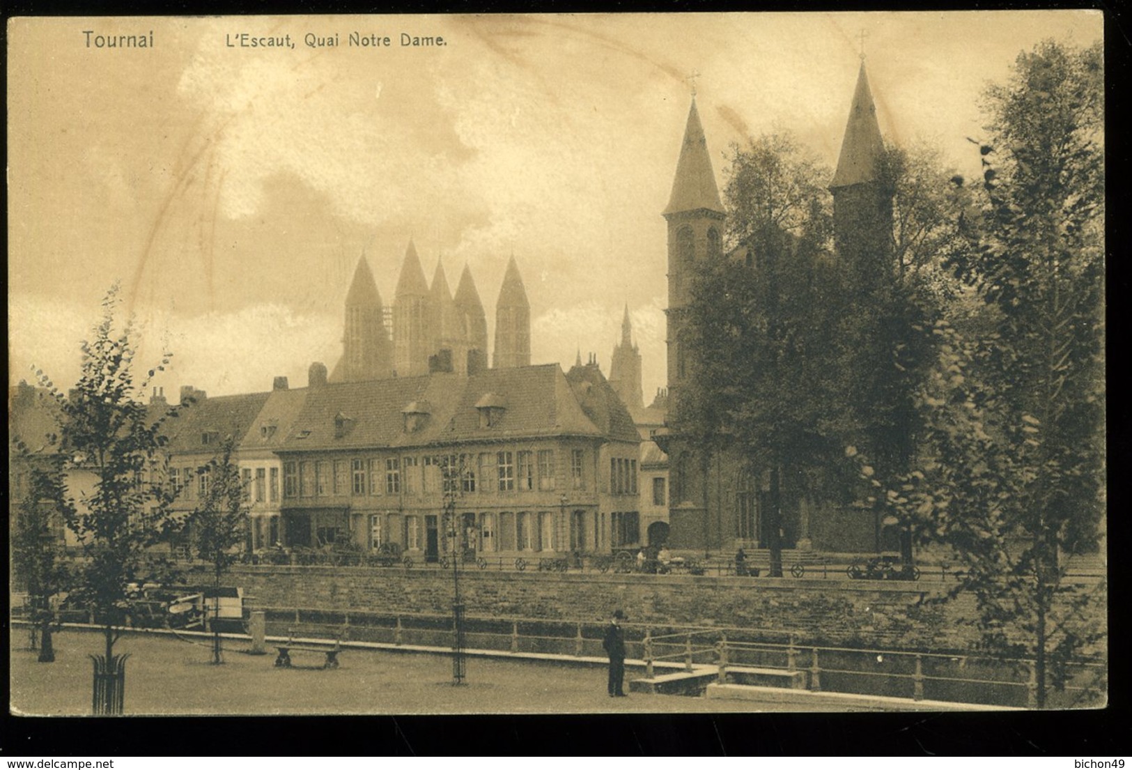 Tournai L'Escaut Quai Notre Dame Nels 1909 - Tournai