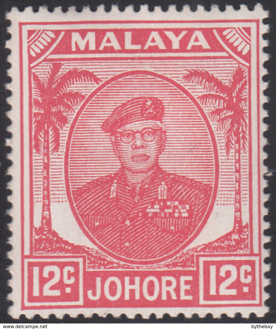 Malaya  Johore 1949-55 MH Sc 139 12c Sultan Ibrahim - Johore