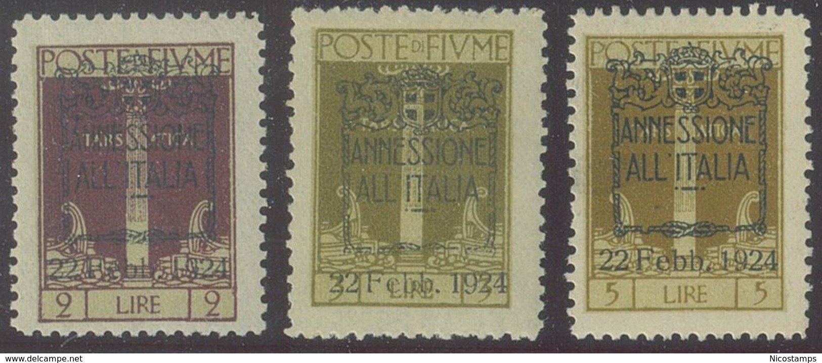 ITALIA - FIUME SASS. 214 - 225 + ESP. 11 - 12 NUOVI - Fiume