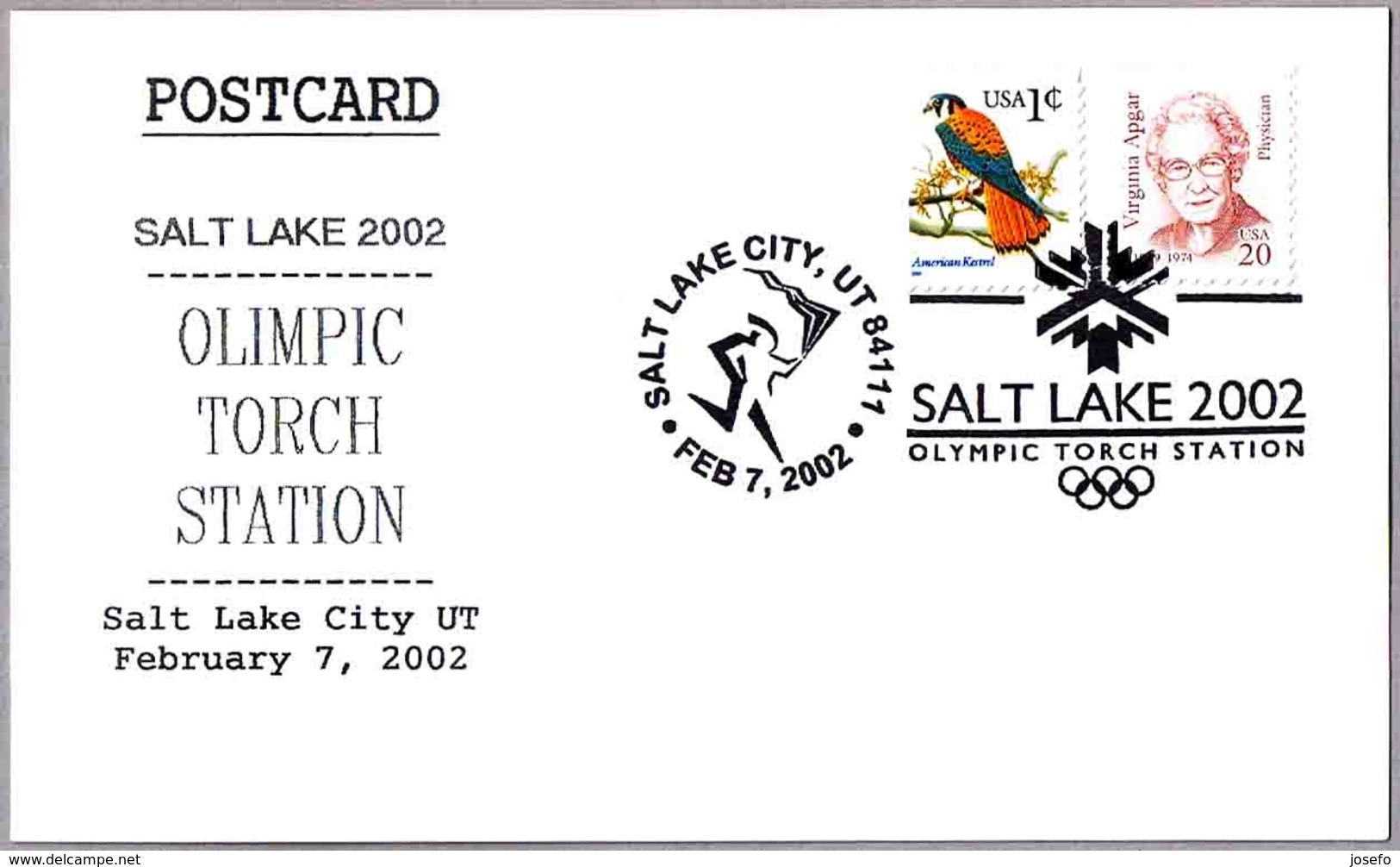 2002 WINTER OLYMPICS - OLYMPIC TORCH. Salt Lake City UT 2002 - Hiver 2002: Salt Lake City