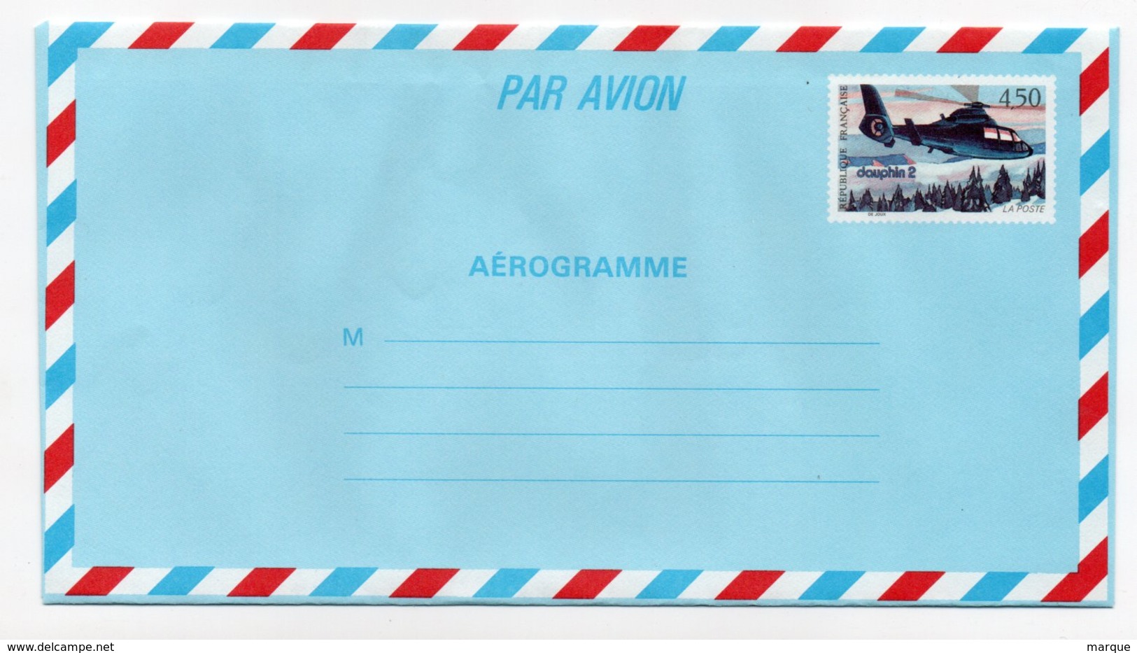 Aérogramme DAUPHIN 2 FRANCE Neuf Valeur 4.50f - Luchtpostbladen