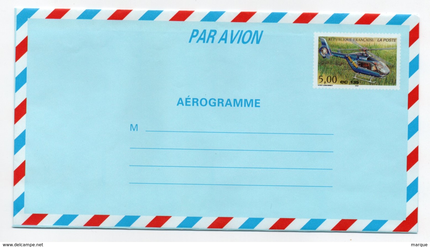 Aérogramme EC 135 FRANCE Neuf Valeur 5.00f - Aerograms