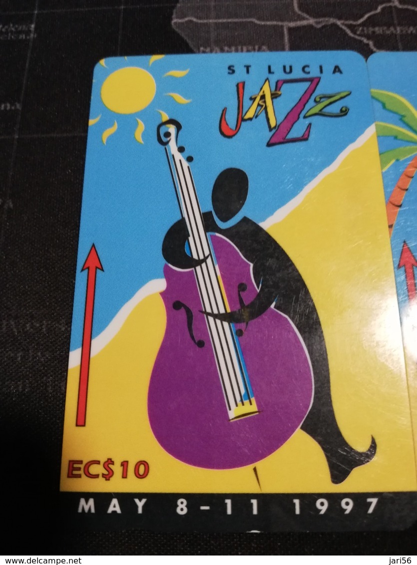 SAINT LUCIA  $10, $20 ,$40   ST LUCIA JAZZ FESTIVAL 1997  COMPLETE SET 3 Cards New  Logo C&W ** 513 ** - Sainte Lucie