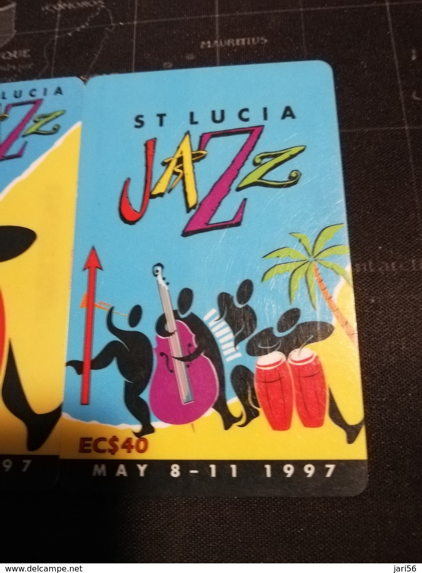 SAINT LUCIA  $10, $20 ,$40   ST LUCIA JAZZ FESTIVAL 1997  COMPLETE SET 3 Cards New  Logo C&W ** 513 ** - Santa Lucía