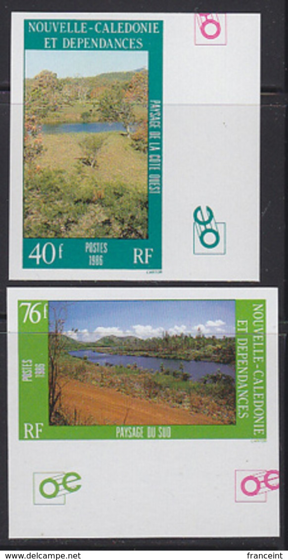 NEW CALEDONIA (1986) Landscapes. Set Of 2 Imperforates. Scott Nos 547-8, Yvert Nos 525-6. - Sin Dentar, Pruebas De Impresión Y Variedades