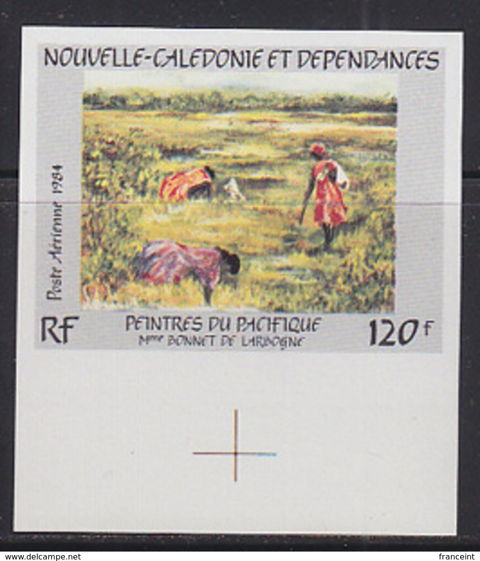 NEW CALEDONIA (1984) Crab Fishing By De Laborgne. Imperforate. Scott No C202, Yvert No PA245. - Non Dentelés, épreuves & Variétés