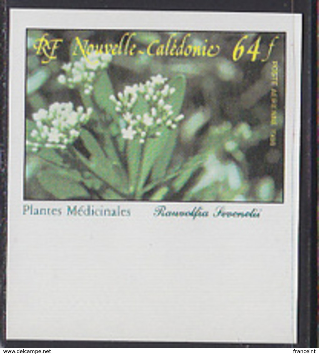 NEW CALEDONIA (1988) Rauvolfia Sevenetti. Imperforate. Scott No 579, Yvert No PA258. Medicinal Plants. - Sin Dentar, Pruebas De Impresión Y Variedades