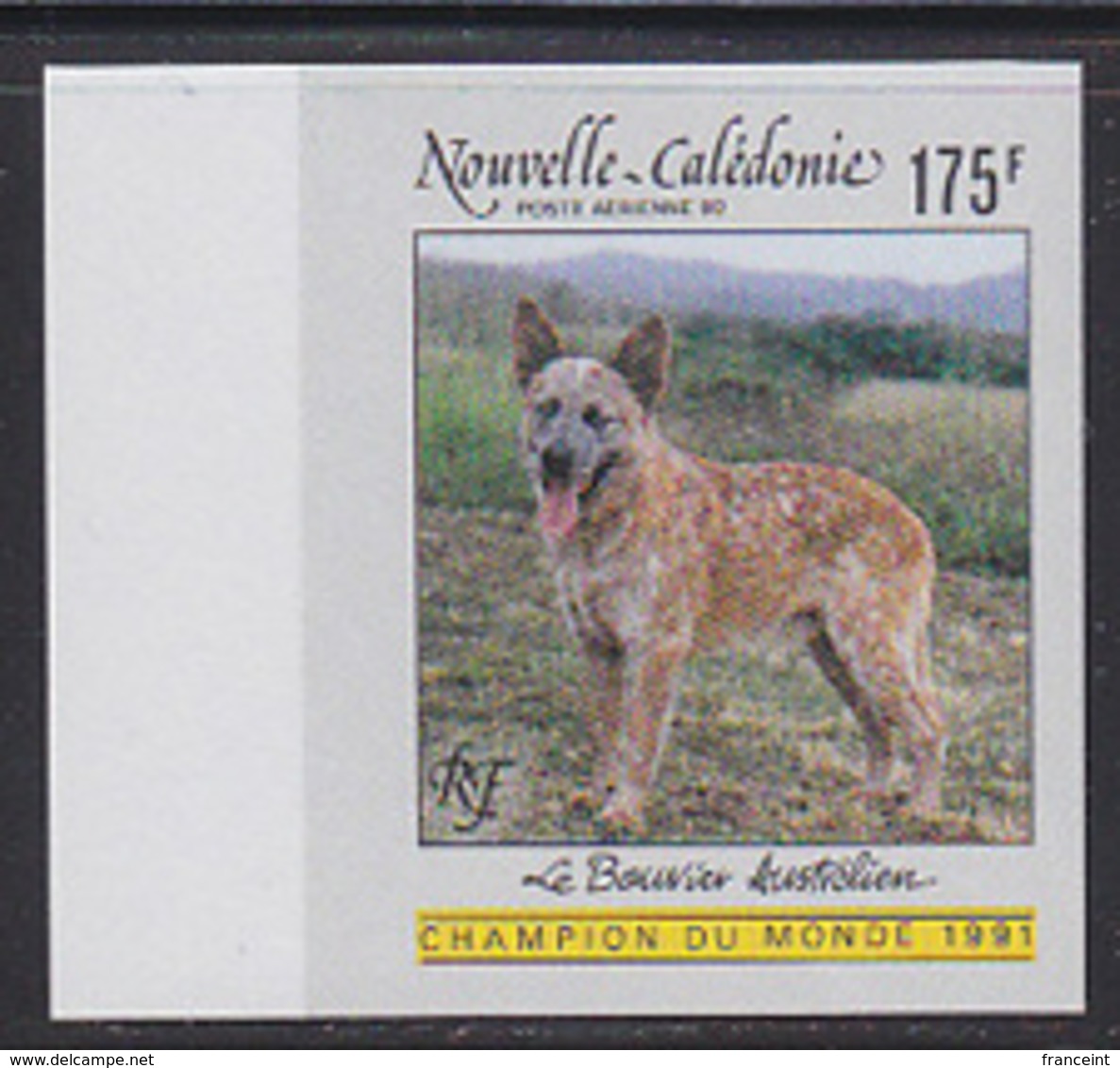 NEW CALEDONIA (1992) Australian Bouvier. Imperforate. Scott No C229, Yvert No PA288. - Sin Dentar, Pruebas De Impresión Y Variedades