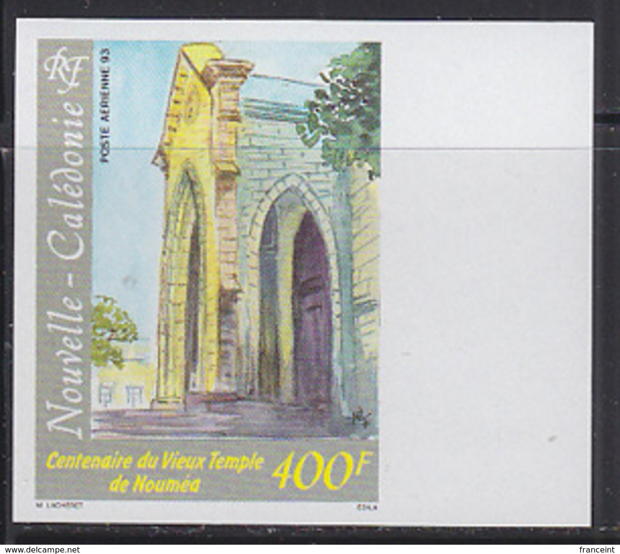 NEW CALEDONIA (1993) Noumea Temple. Imperforate. Scott No C245, Yvert No PA299. - Sin Dentar, Pruebas De Impresión Y Variedades