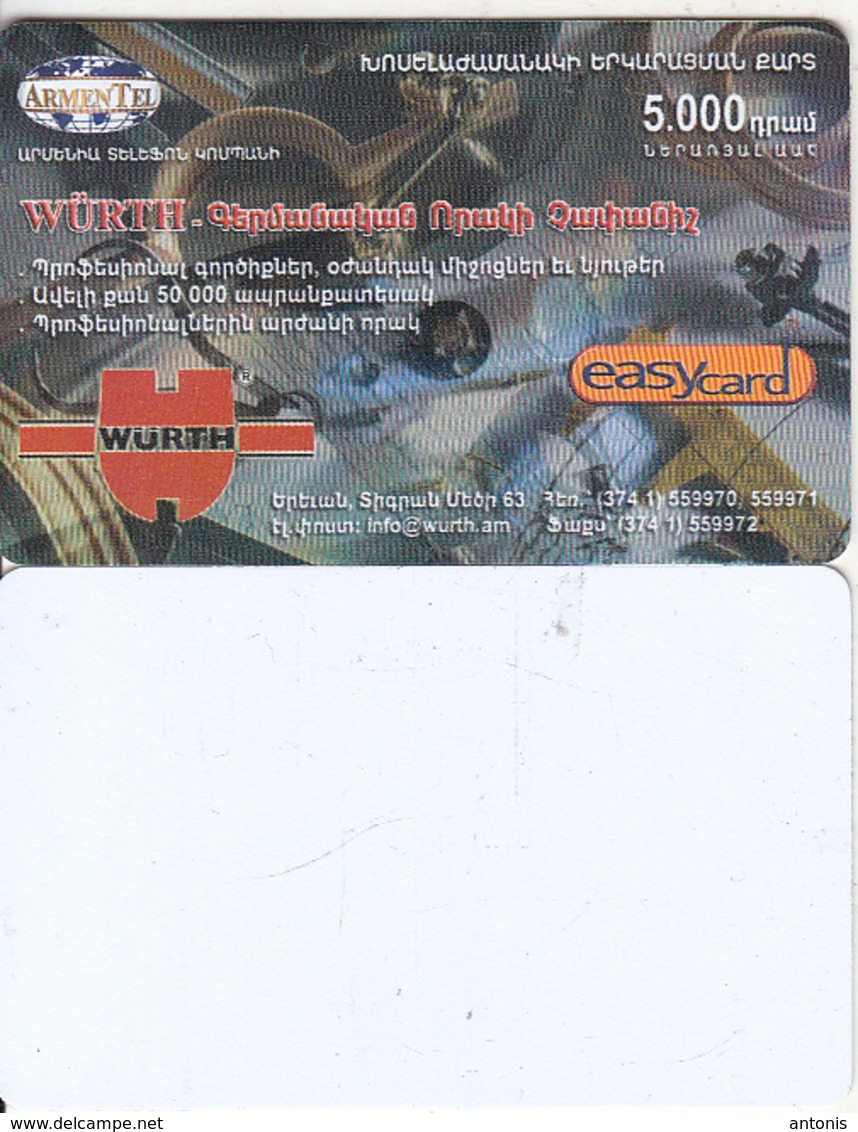 ARMENIA - Wurth, ArmenTel Prepaid Card 5000 AMD, Exp.date 30/10/06, Printing Test Card(reverse White) - Armenia