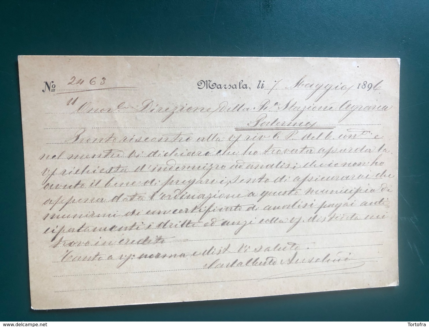 MARSALA (TRAPANI) PREMIATA FATTORIA VINI MARSALA CARLALBERTO ANSELMI  STABILIMENTO PROPRIO AL BOEO 1896  UVA VINI - Marsala