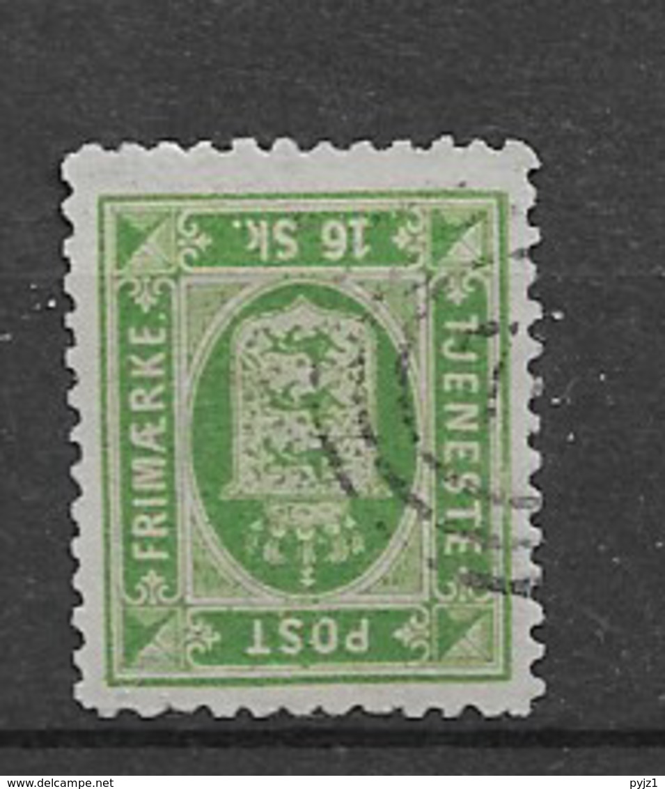 1871 USED Danmark Mi 3B Perf 12 1/2 Inverted Watermark - Dienstzegels