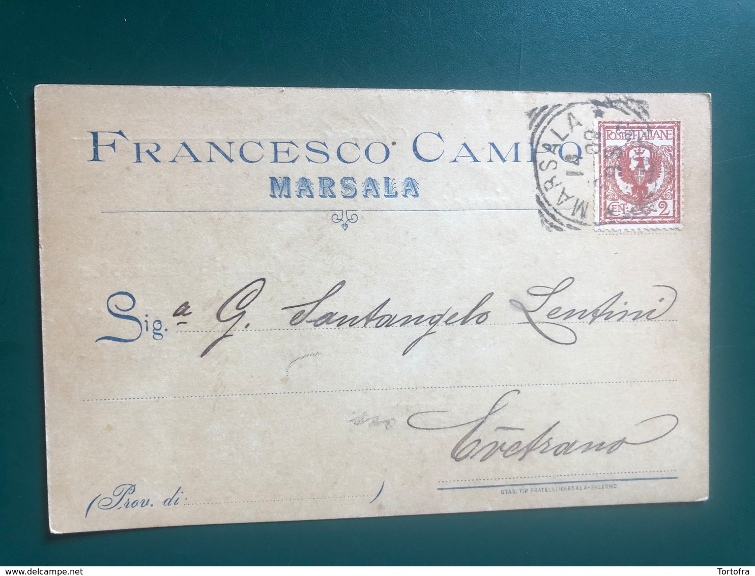 MARSALA (TRAPANI) FRANCESCO CAMPO  1902 - Marsala