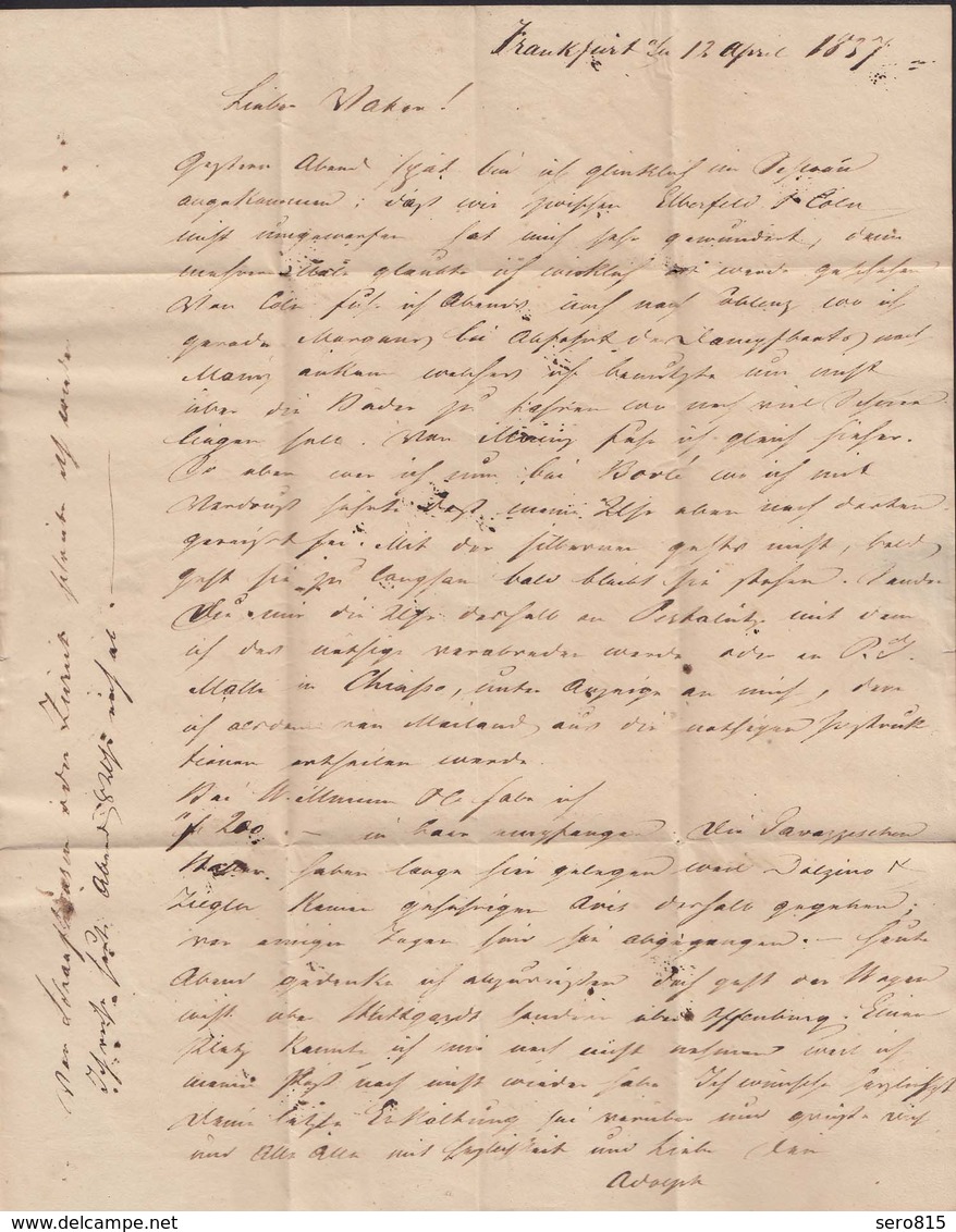 Thurn & Taxis 1837 Brief Frankfurt Nach Barmen Mit Inhalt  (16014 - Sonstige & Ohne Zuordnung