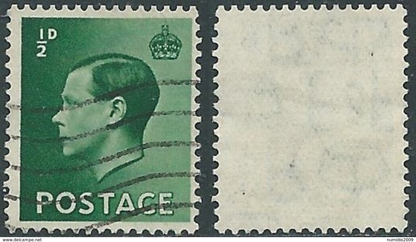 1936 GREAT BRITAIN USED SG 457 1/2d INVERTED WMK - RC12 - Oblitérés