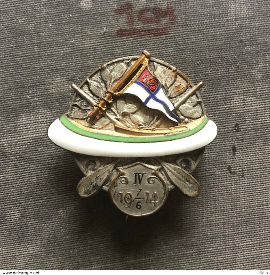 Badge Pin ZN009045 - Rowing Kayak Canoe Austria Hungary Bohemia Czechoslovakia 1914 - Canoa