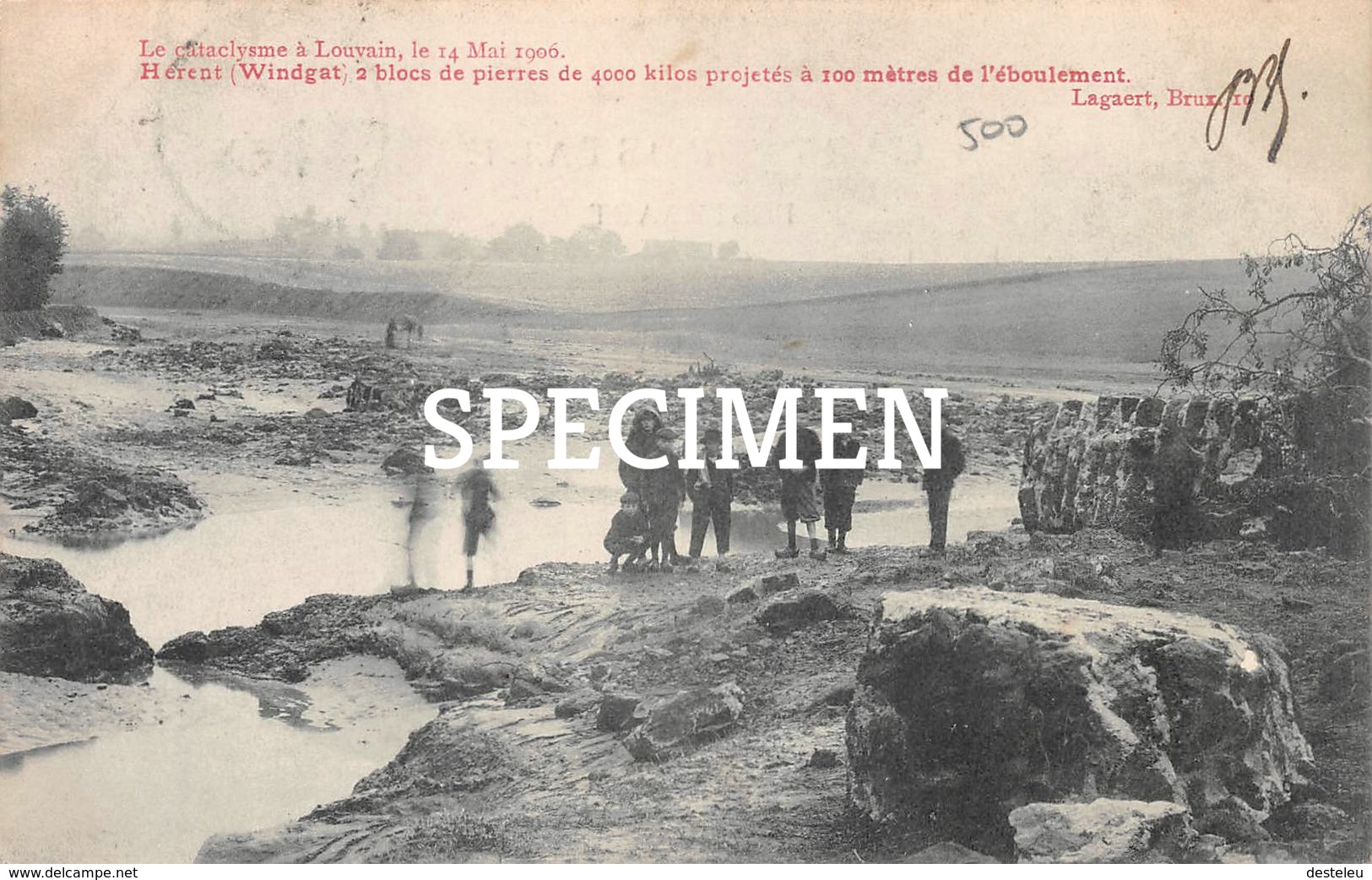 Le Cataclysme à Louvain  1906 - 2 Blocs De Pierres De 4000 Kg Projectés à 100m De L'éboulemont - Herent - Herent