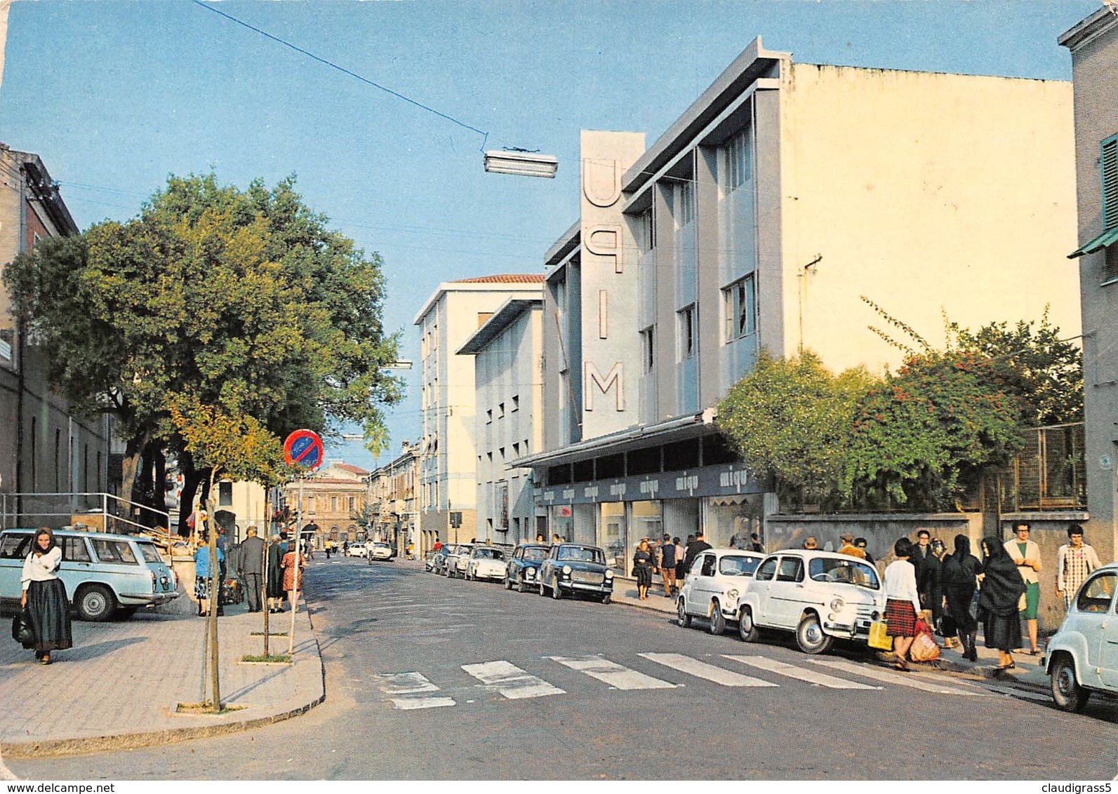 1126 " ORISTANO -VIA MAZZINI "ANIMATA UPIM CARTOLINA ORIGINALE - Oristano