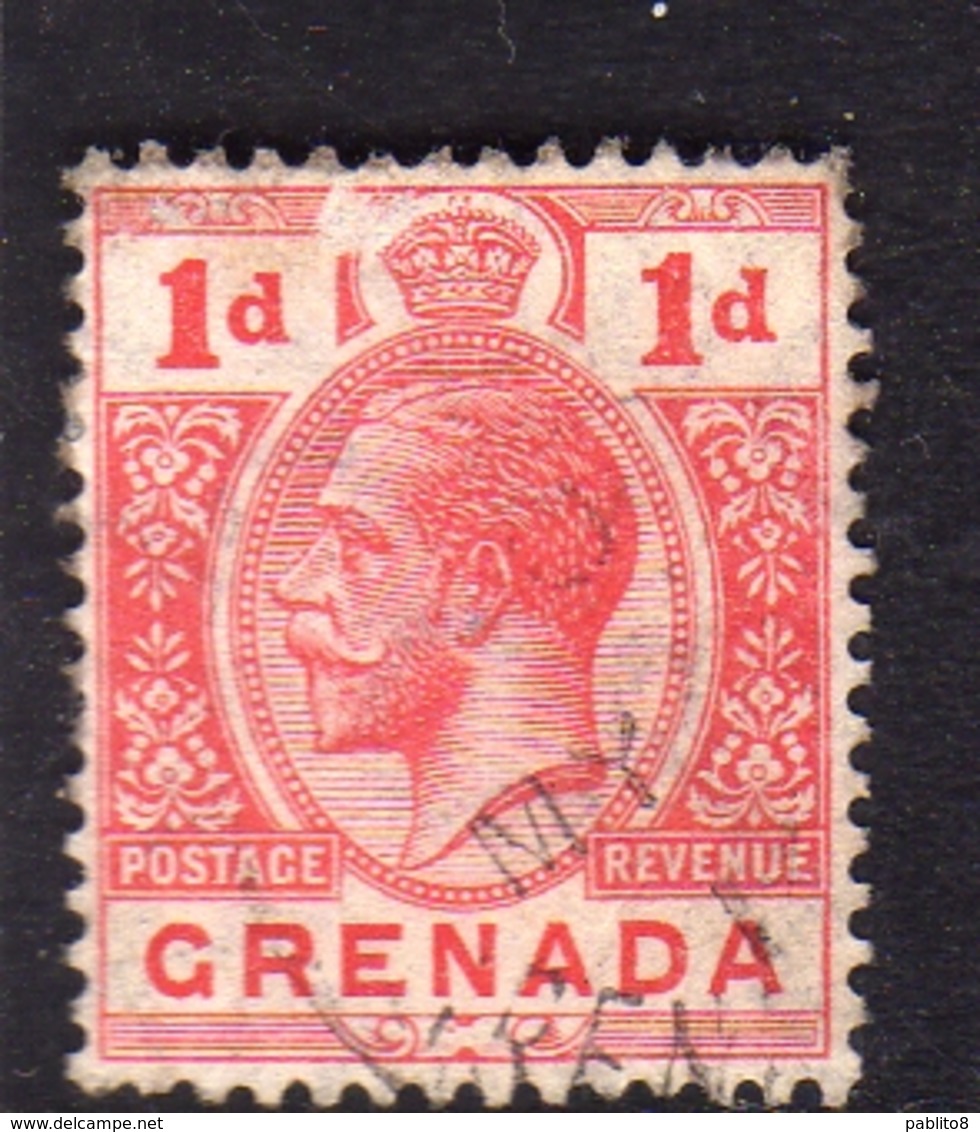 GRENADA 1921 1929 KING GEORGE V RE GIORGIO ONE PENNY 1p USED USATO OBLITERE' - Grenada (...-1974)