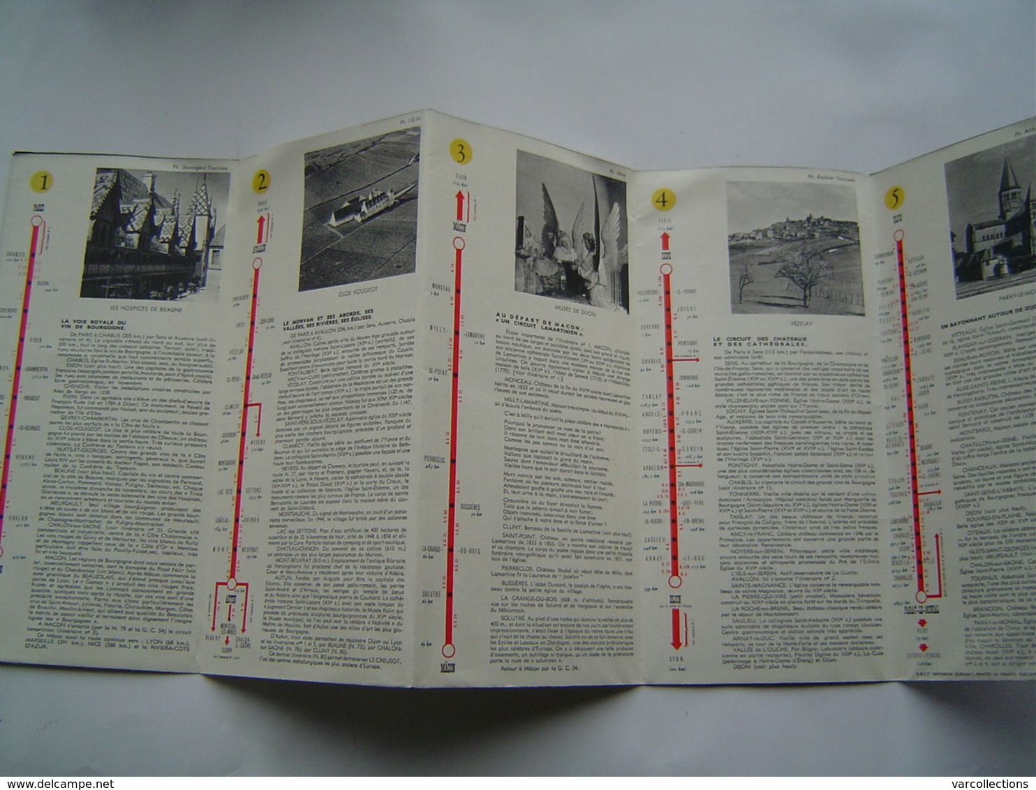 DEPLIANT TOURISME Ancien 1955 : CARTE BOURGOGNE / Illustration LANCASTER - Tourism Brochures