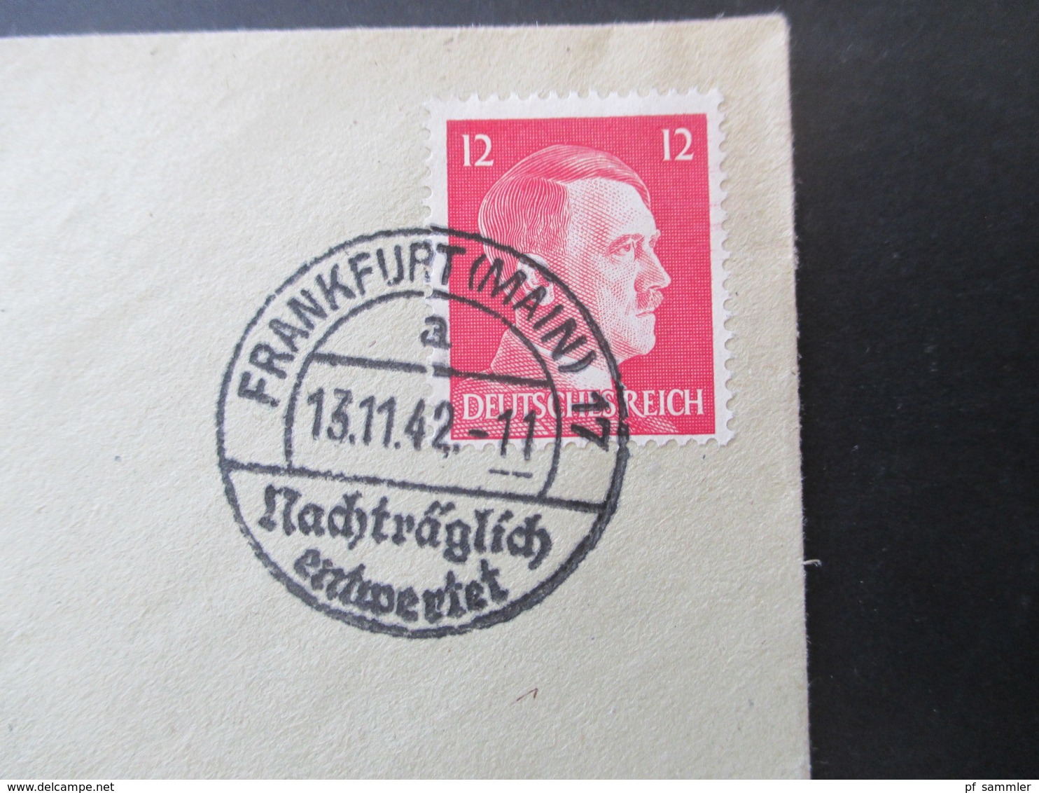 3.Reich 1942 Ortsbrief Frankfurt A.M. Stempel Frankfurt (Main) 17 Nachträglich Entwertet - Briefe U. Dokumente