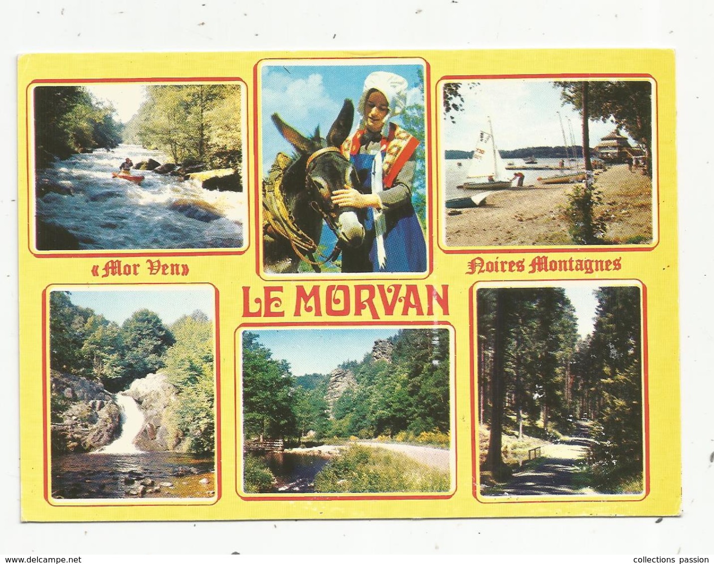 Cp , BOURGOGNE ,  LE MORVAN ,  Noires Montagnes , Multi Vues ,la Cure , Lac Des Settons ,saut Du Gouloux..... - Bourgogne