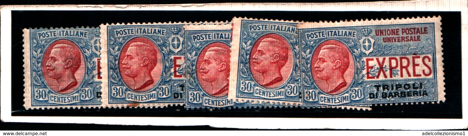 93569) ITALIA-30 C.Espressi Soprastampati Tripoli Di Barberia -1909 -MNH**-LA VENDITA E RIFERITA A 1 SOLO FRANCOBOLLO - Ohne Zuordnung