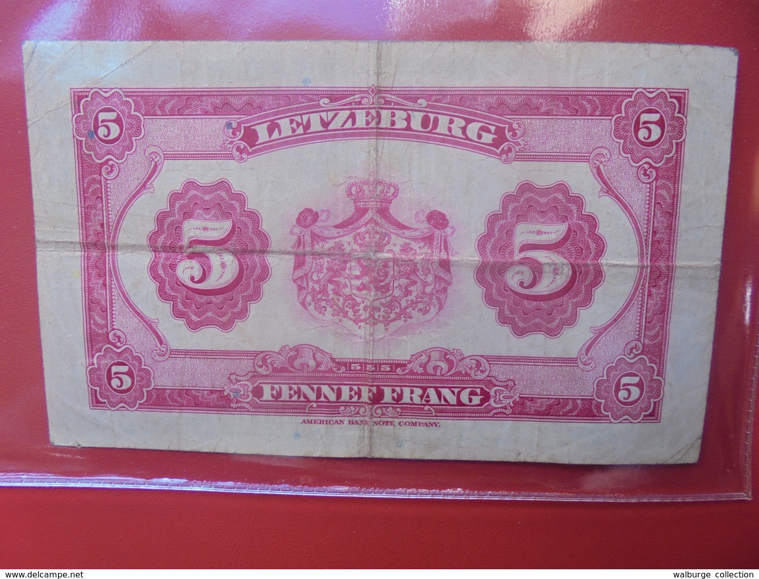 LUXEMBOURG 5 FRANCS 1944 CIRCULER - Luxembourg