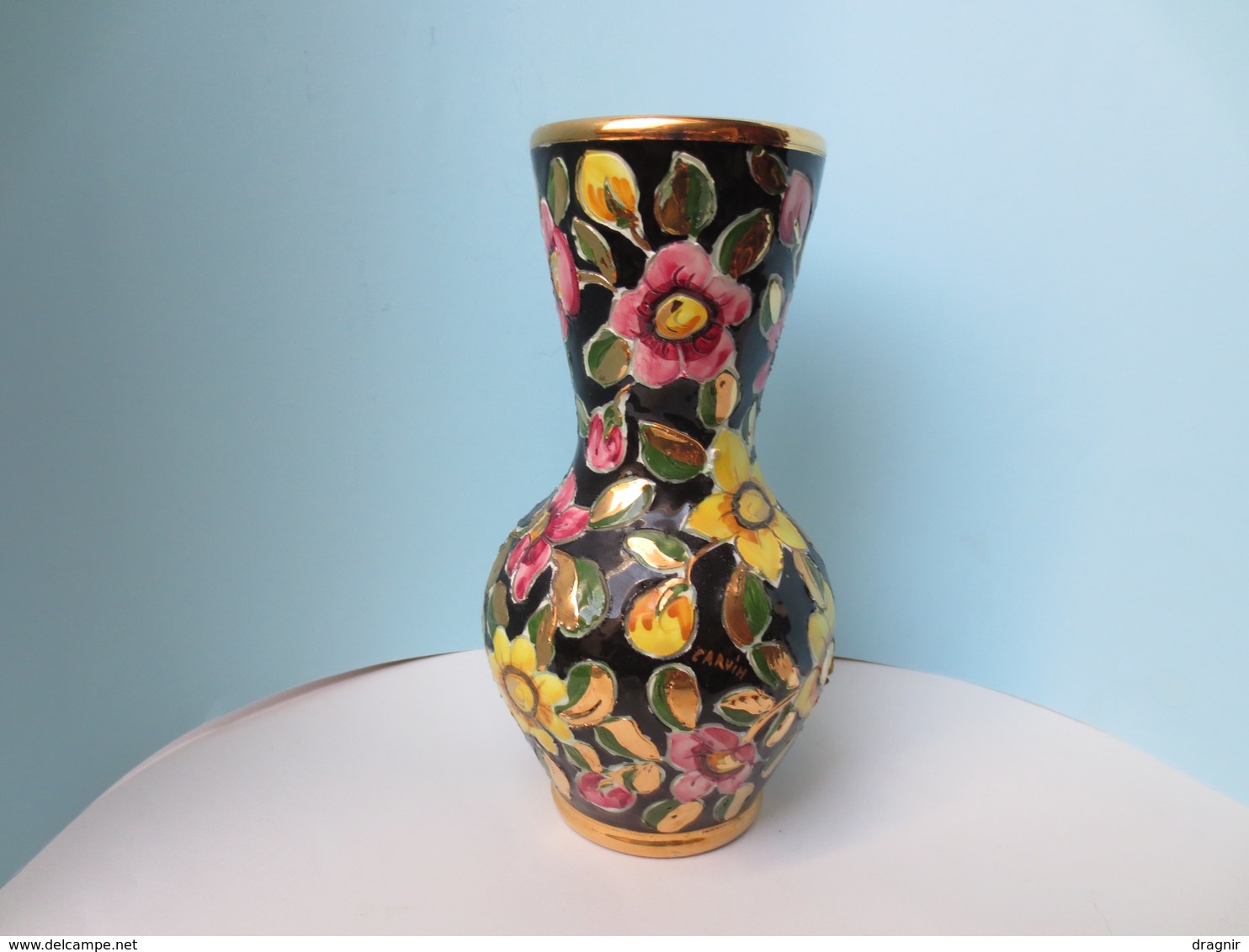 Céramique Carvin - Vase Fleurie N° 10 - Signé Carvin - 23 Cm - TBE - - Vallauris (FRA)