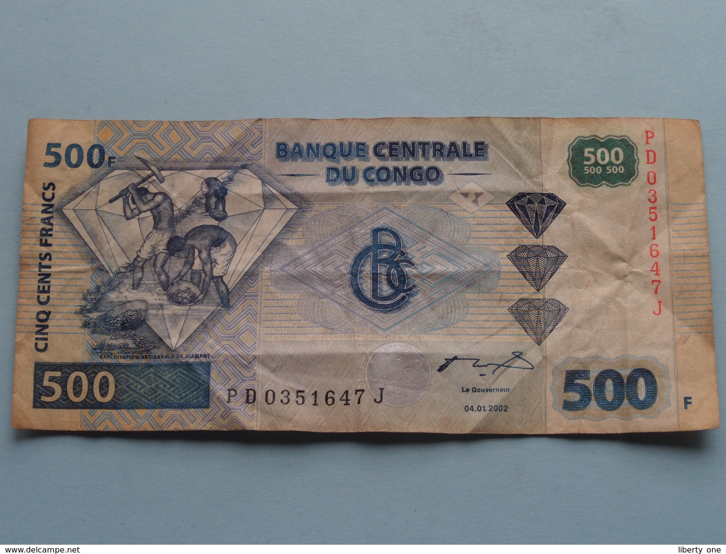 3 X 500 Francs Banque Centrale Du CONGO 04-01-2002 ( Voir Photo Pour Détail Svp / For Grade, Please See Photo ) ! - Zonder Classificatie