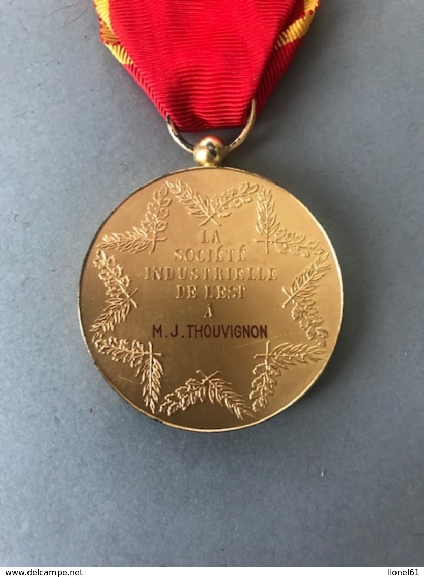 Médaille Société Industrielle De L'Est M.J. THOUVIGNON (Provenant Ducadre Fabriqué Le Propriétaire était Sculpteur JT... - Other & Unclassified