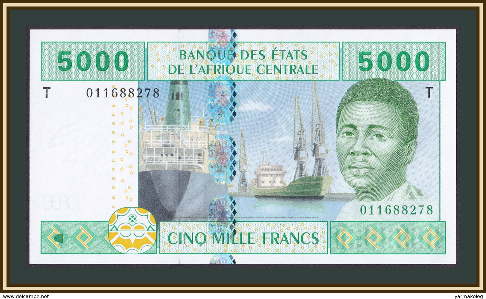 Central African States (T - Congo) 5000 Francs 2002 P-109 (109Ta) UNC - États D'Afrique Centrale