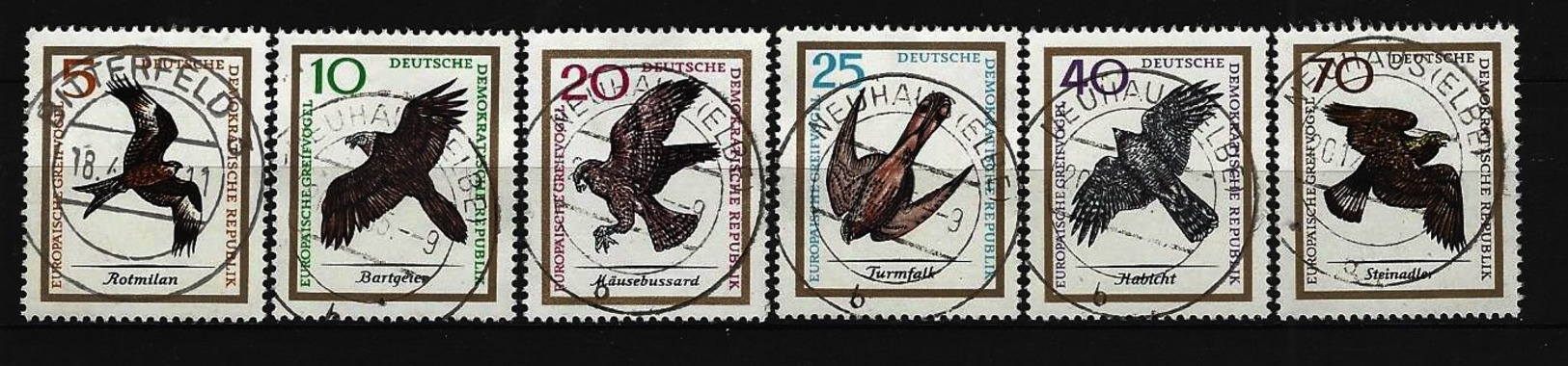 DDR - Mi-Nr. 1147 - 1152 Europäische Greifvögel Gestempelt - Gebruikt